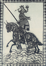 Armed knight with Lady Venus Helmet